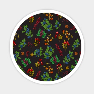 Autumn berries on chocolate brown Magnet